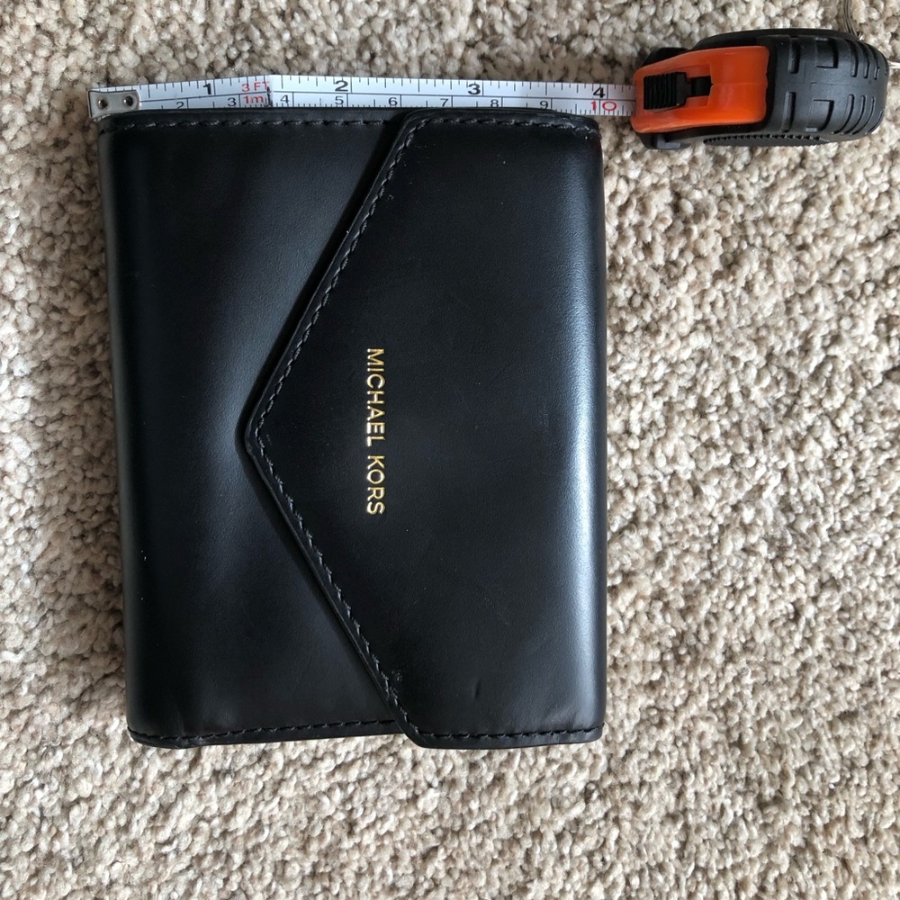 Michael Kors Small Leather Envelope Wallet BLACK